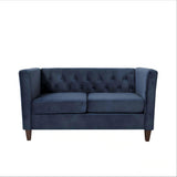 Button Tufted Loveseat, 2 Seater With Square Arm Couch For Living Room