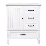 30" Bathroom Vanity With Sink, 3 Drawers, Adjustable Feet
