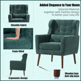Modern Accent Chair, Arm Chairs For Living Room, Upholstered Mordern Armchair, Comfy Soft Padded Lounge Chair In Small Space, Bedroom, With Pillow, Solid Wood Leg