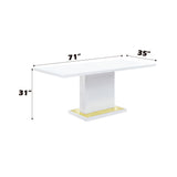 Gaines - High Gloss Dining Table With Pedestal Base