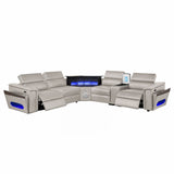 Nova - Sectional With Bluetooth Speaker, LED And Lifting Wine Cabinet