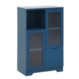 Modern Cabinet With Glass Doors And Drawer