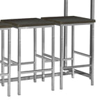 4 Piece Counter Table Set With Built In Power Outlet - Brown