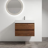 Wall Mounted Bathroom Vanity And Sink, 2 Soft Close Drawers
