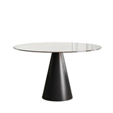 Round Dining Table - Black / Brown - Tempered Glass