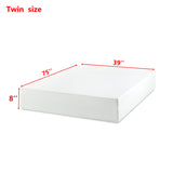 8" Green Tea Memory Foam Mattress In Box - White - Twin