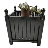 Outdoor Square Flower And Herb Pot For Garden, Porch And Patio Outside Plant And Vegetable Container, Planter - Black