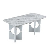 Modern Dining Table With Sleek Hollow-Out Frame And Accents