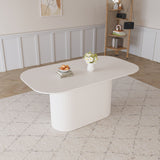 Modern Dining Table With Vertical Striped Legs