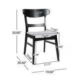 Mid Century Dining Chairs With Cushioned Seats And Wood Frame (Set of 2)