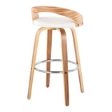Grotto - Contemporary Fixed Height Barstool With Swivel With Round Footrest (Set of 2)