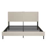 Platform Bed With Metal Frame And Charging Station
