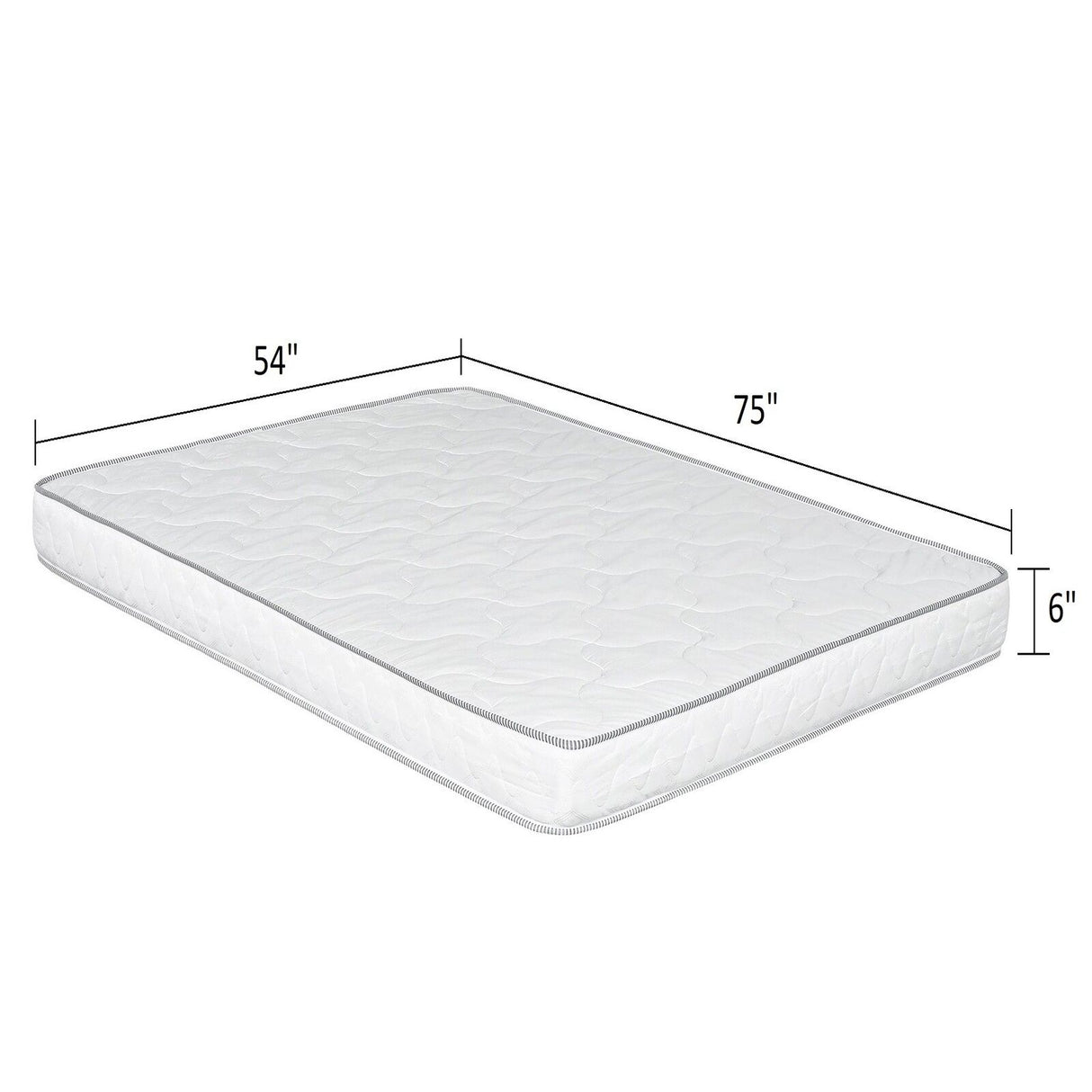 6" Reversible Mattress In A Box Pressure Relief And Cooling Technology - White - Full