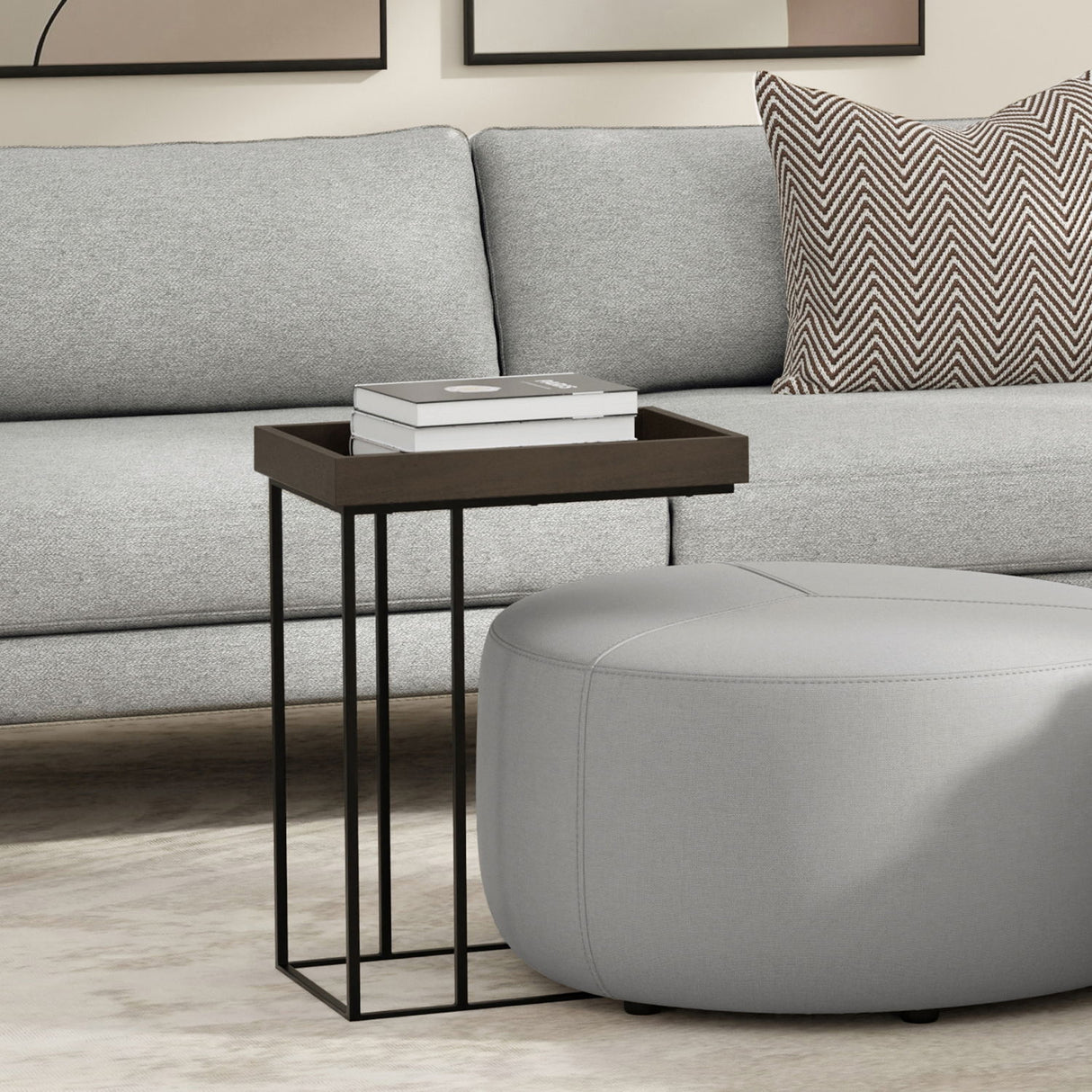 Gallagher - C-Side Table - Walnut Brown