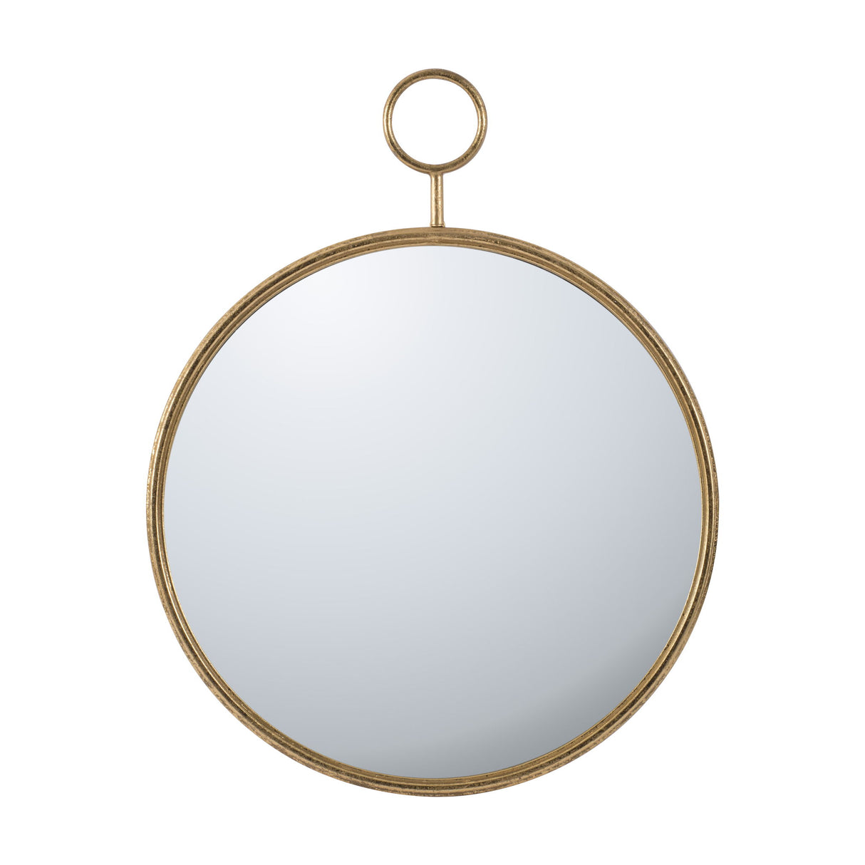 Circle Wall Mirror With Iron Frame, Accent Mirror For Living Room