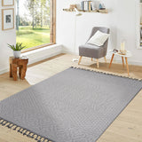 Guros - 6' X 9' Medallion Indoor / Outdoor Area Rug - White / Ivory