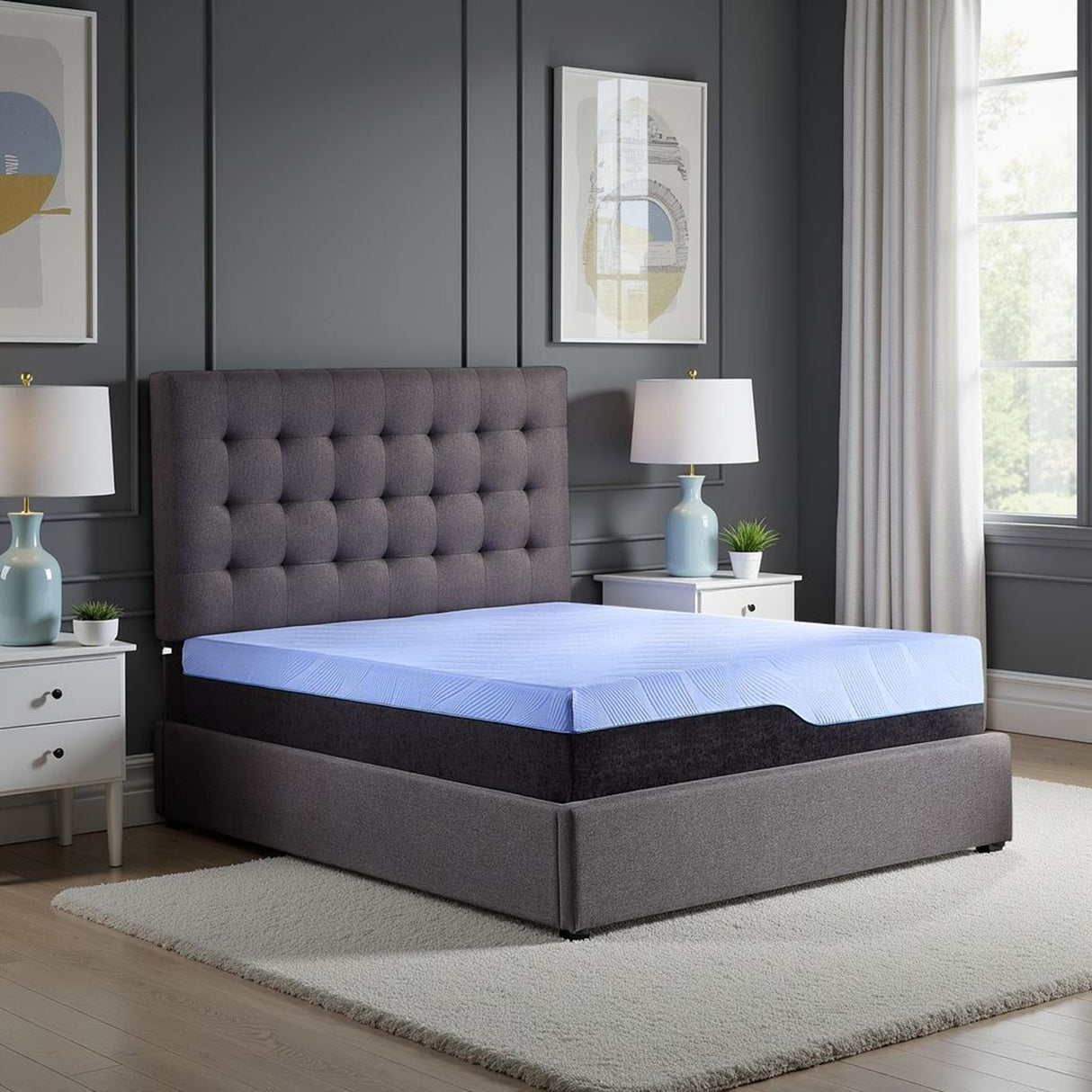 Refresh - 12" Hybrid Cooling Fast Responding Latex Foam And Coil Mattress
