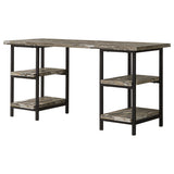 Salvaged - 4 Shelf Writing Desk With Hollow Board - Brown