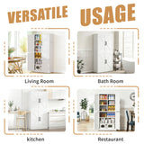 Kitchen Pantry Cabinet With Adjustable Shelves, Heavy Duty Storage - White