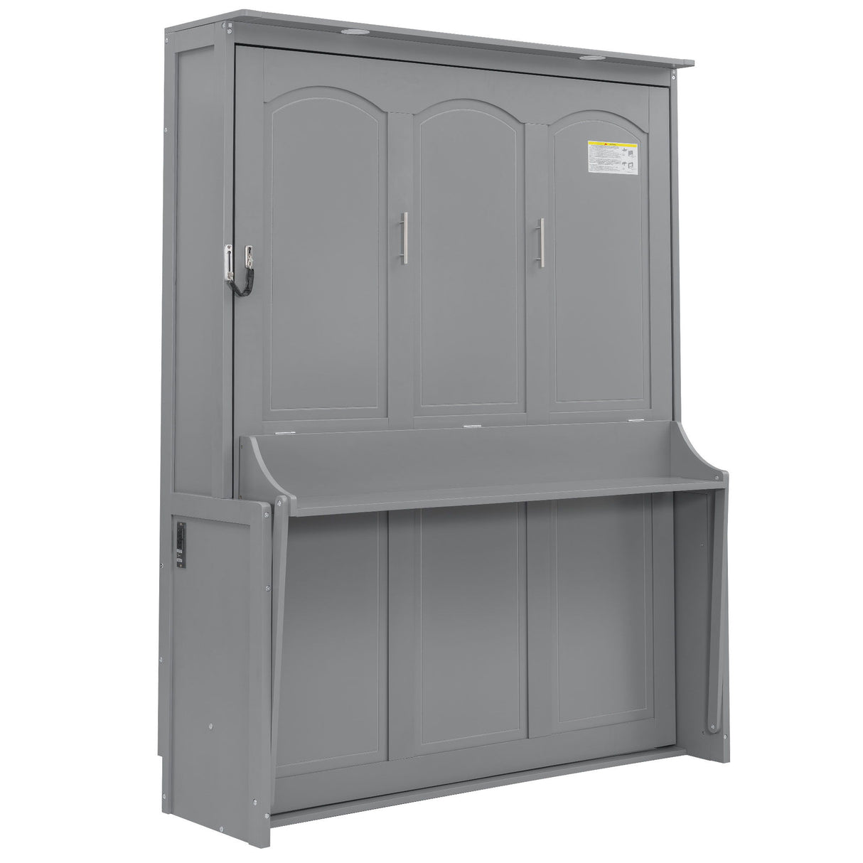 Murphy Bed With Desk, LED Lights And USB Charging Station