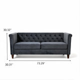 Button Tufted 3 Seater Sofa For Living Room