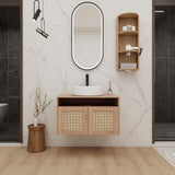 Bathroom Vanity With Art Sink And Storage Rack, Float Mounting Design