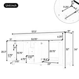 Bathroom Vanity With Double Sinks, 3 Drawers & 4 Doors - White