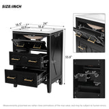 Bathroom Vanity With Sink, Free Standing Single Set, 3 Drawer Storage Cabinet