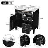 Bathroom Vanity With Top Sink, 2 Drawers & Tip Out Drawer
