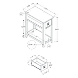 Accent End Table, 2 Tier, Narrow, Lamp, Storage Drawer, Charming Design