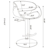 Ergonomic Adjustable Bar Stool - Ivory