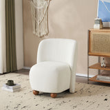 Modern Low Back Accent Upholstered Armless Living Room Chairs, Round Feet