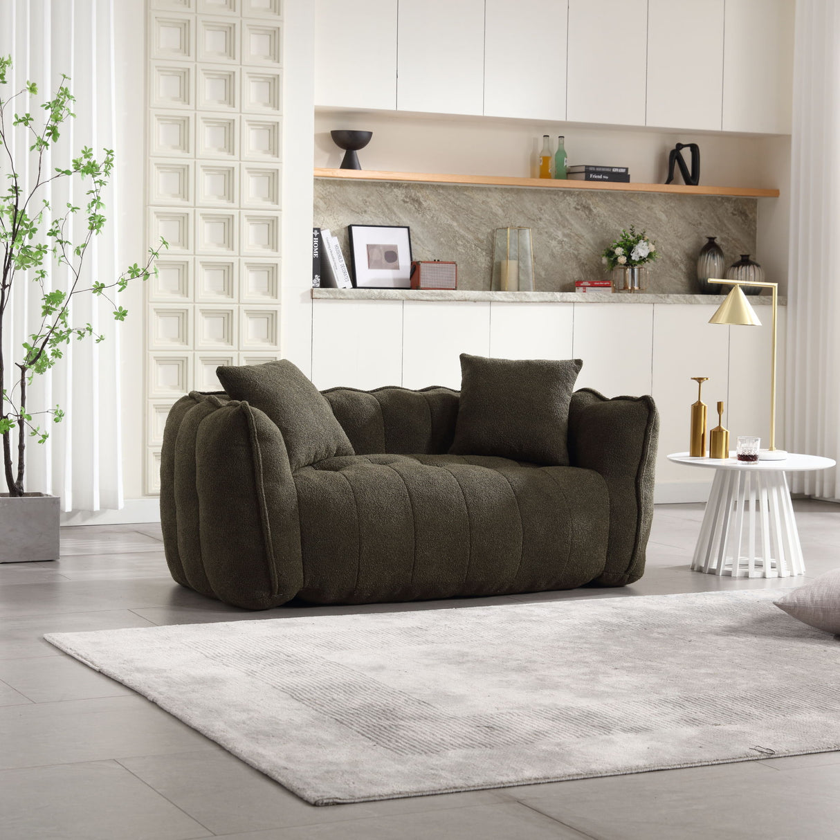 Cozy Beanbag Chair With High Resilience Foam Core For 2