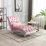 Chaise Lounge Indoor, Button Tufted Upholstered Chaise Lounge Chair With Pillow