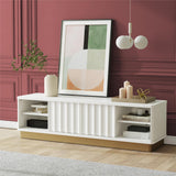 Rene - Scalloped TV Stand For TVs Up To 65" - White