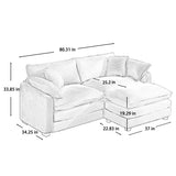 Modern Oversized Modular Cushion Sofa With Ottoman, Low Back, Deep Seating Sofa Set