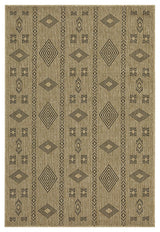 Earth - 7'10" X 10'3" Indoor, Outdoor Area Rug - Natural / Black