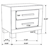 2 Drawer Nightstand - Brown Wood