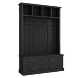 Hall Tree With 4 Drawers, Coat Rack With 6 Hooks