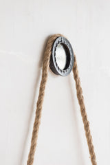 Handsome Cleveland Mirror With Rope Strap Contemporary Design Circle Mirror With Round Metal Frame For Wall Decor
