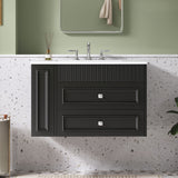 Wall Mounted Bathroom Vanity With 2 Drawers, Sink, Floating Storage Unit
