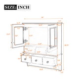 Modern Bathroom Mirror Cabinet With Drawers, Organizer Hooks, And High-Definition Mirrors