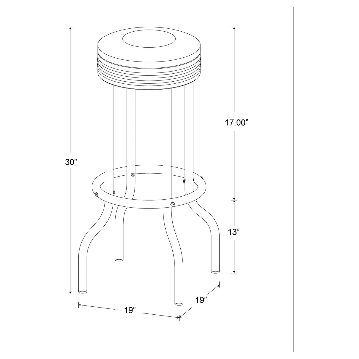 Bar Height Stool Vintage Style (Set of 2)