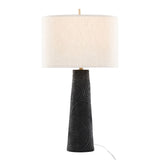 Kona - Contemporary Table Lamp (Set of 2) - Matte Black / Modern Brass / Natural