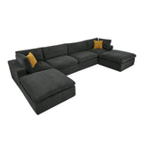 Custom Configuration Modular Sectional With Toss Pillows
