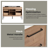 48" Freestanding Bathroom Vanity With Sink, Soft Close Cabinet Doors, 4 Drawers - Imitative Oak