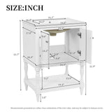 Modern Bathroom Vanity With Sink, Rectangular Cabinet With Open Shelf And Closed Storage
