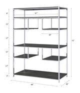 Vonara - Bookshelf - Chrome / Gray / Oak