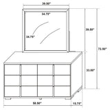 6 Drawer Dresser With Mirror - White