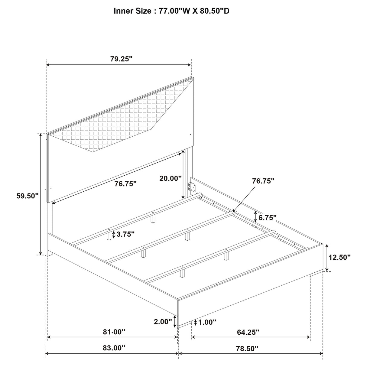 Pierce - Panel Bed LED Headboard